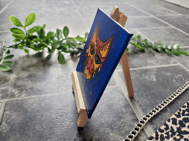 Original Mini Canvas Painting – Crying Cat