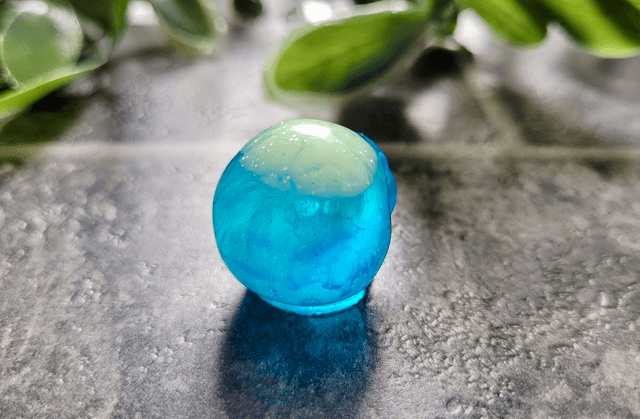 Skull Ornament - Mini - Blue & White-Green Swirl