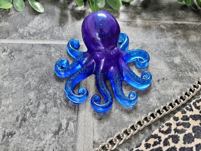 Octopus Ornament – Purple to Blue Glitter