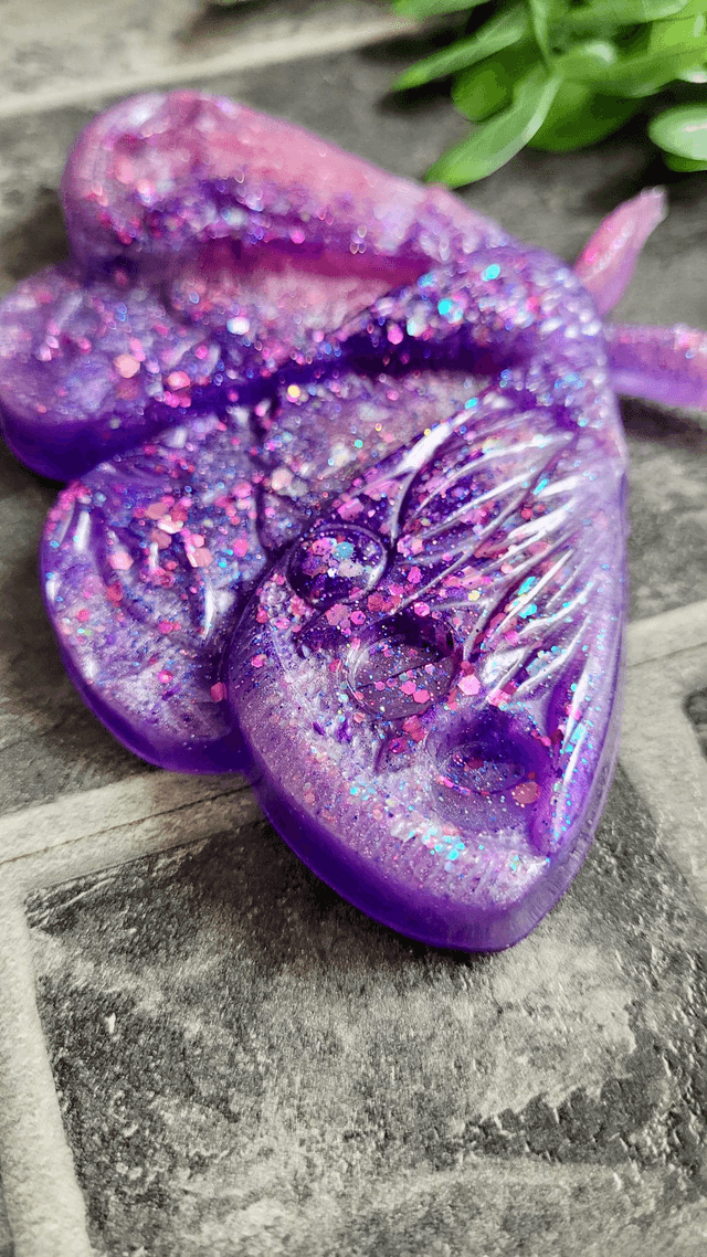 Moth Wall Hanging – Purple Glitter
