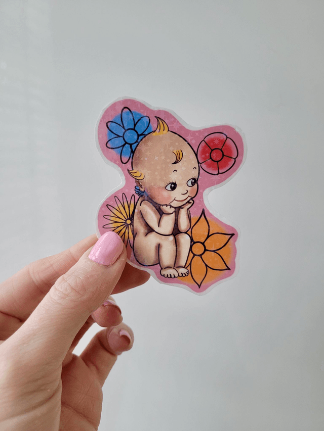 Kewpie Floral Sticker