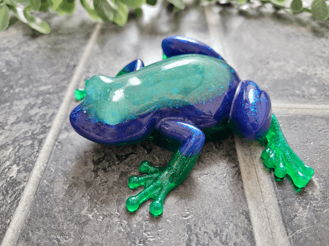 Frog Ornament – Glitter Blue & Green