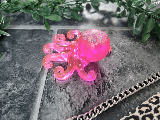 Octopus Ornament - Pink Glitter
