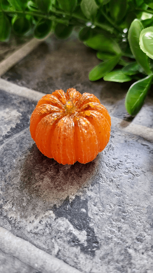 Dark Orange Glitter Pumpkin - Small