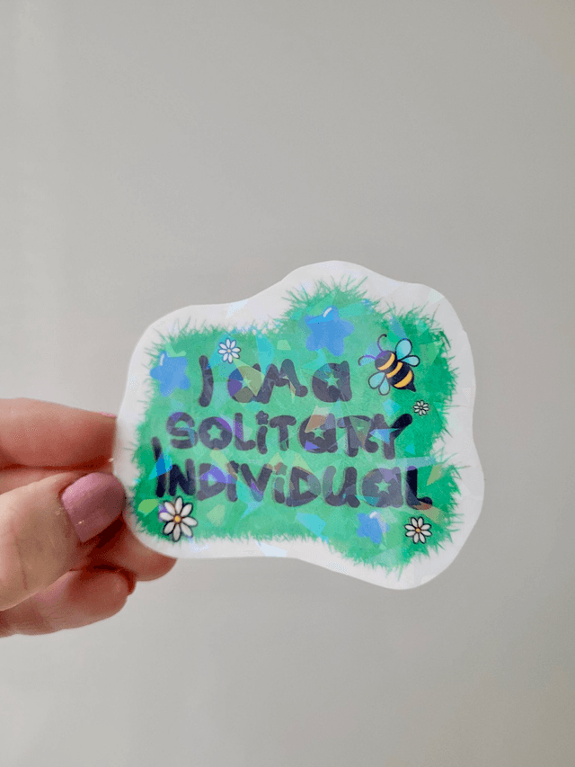 Solitary Individual Holographic Sticker