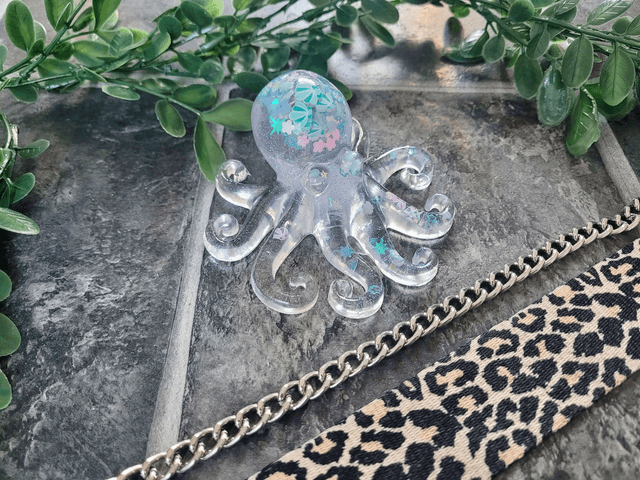 Octopus Ornament - Clear & Floral Fantasy 