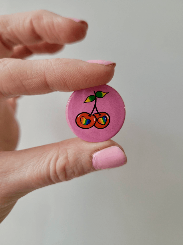 Pride Cherry Pin Badge