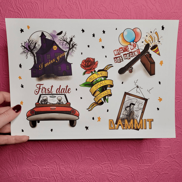 Blink 182 Tattoo Flash A4 Print