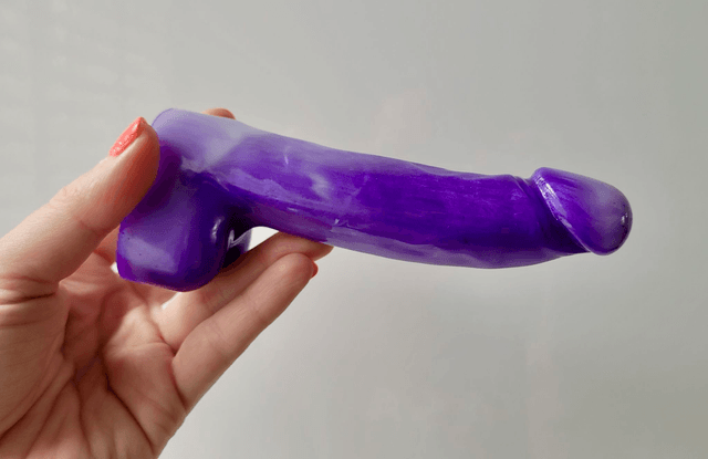 Penis Ornament -Purple & White Tie Dye Marble - Medium 15cm