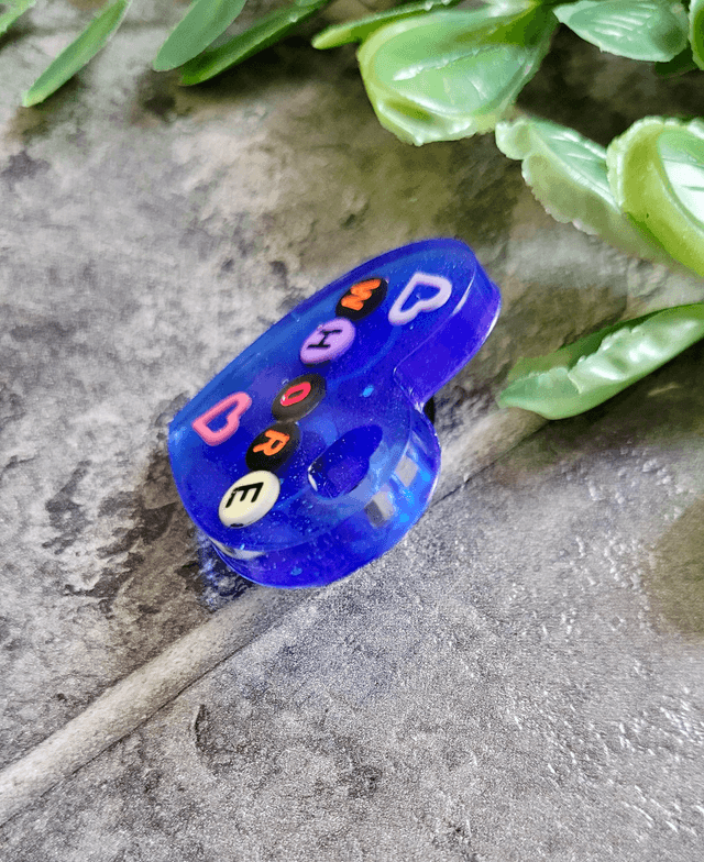 WHORE Blue Heart Resin Pin Badge