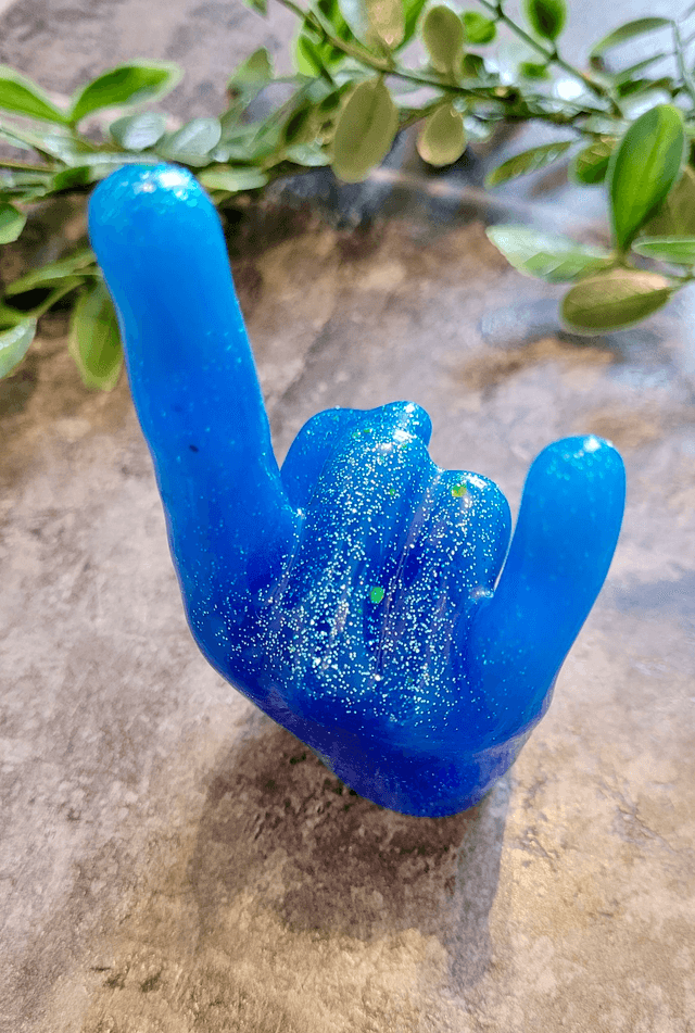 Rock On Hand Ornament – Blue Glitter Ombré Gradient 