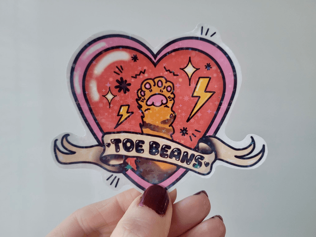 Toe Beans Appreciation Holographic Sticker