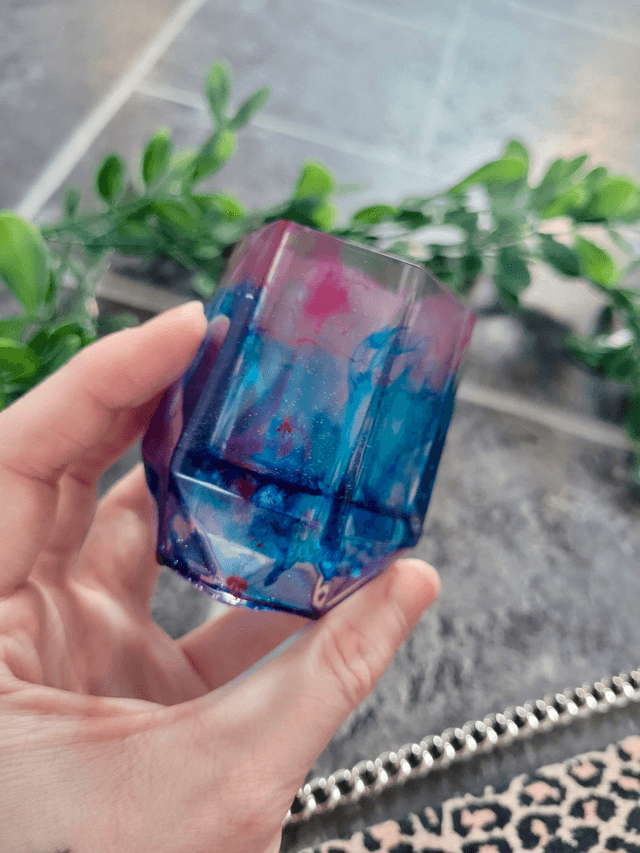 Pencil Pot – Bold Blue & Magenta Swirl