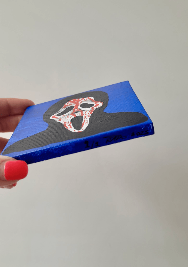 Original Mini Canvas Painting – Bloody Ghostface - Scream Movie