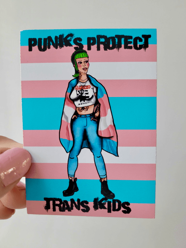 Punks Protect Trans Kids Vinyl Punk Sticker