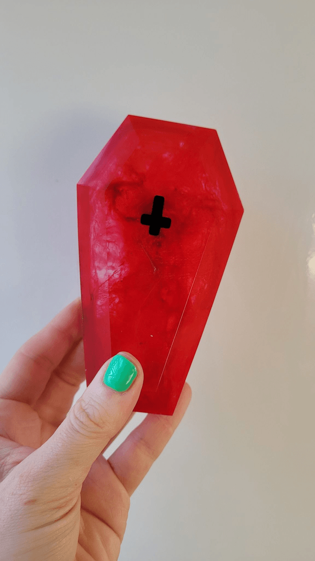 Coffin Trinket Boxes - Upside-down Cross Bloody Horror Coffin