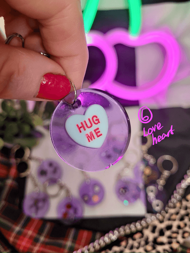 Purple Circle Keyrings - Various Keychains