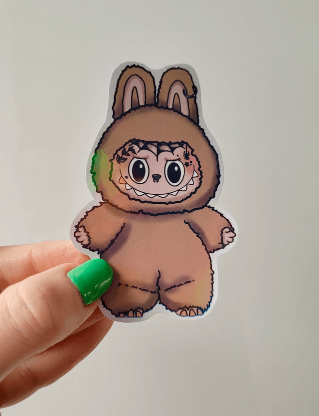 Labubu Sticker - Labubu Inspired Monster – Alt Fan Art Vinyl, Holographic Finish