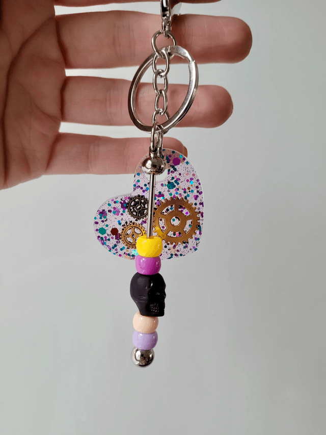 Beaded Heart Keyrings - Various Keychains