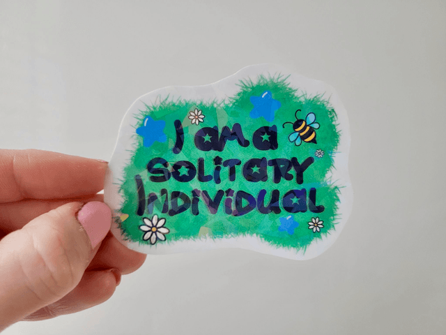 Solitary Individual Holographic Sticker