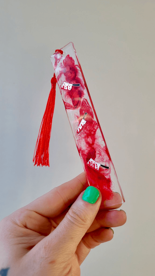 Bloody Knives Bloody Horror Bookmarks with Mini Knife Charms