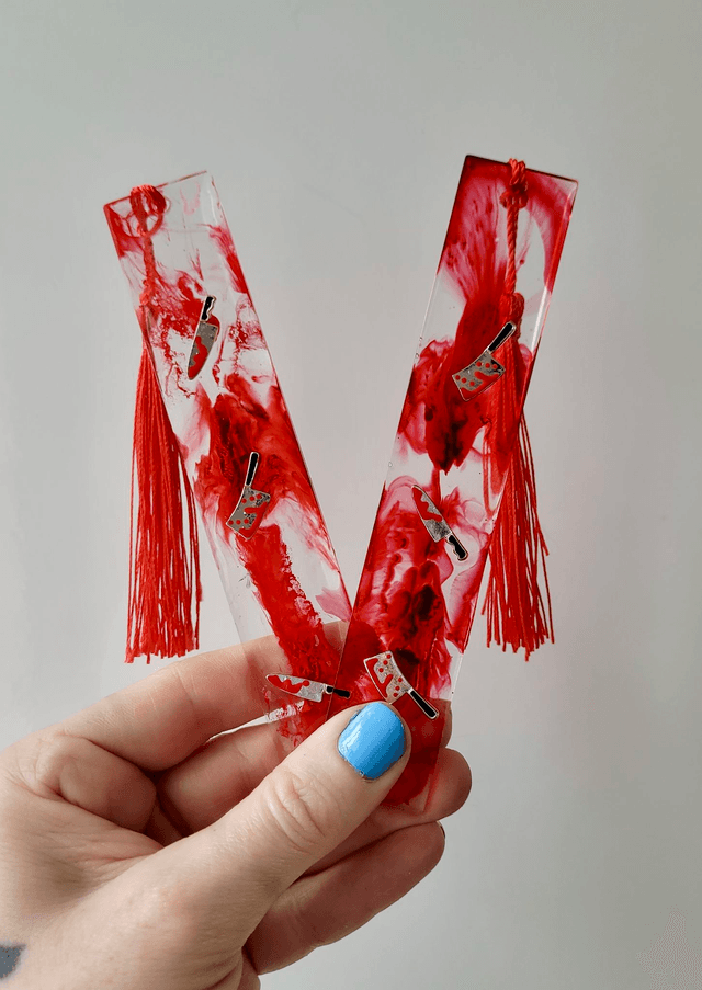 Bloody Knives Bloody Horror Bookmarks with Mini Knife Charms