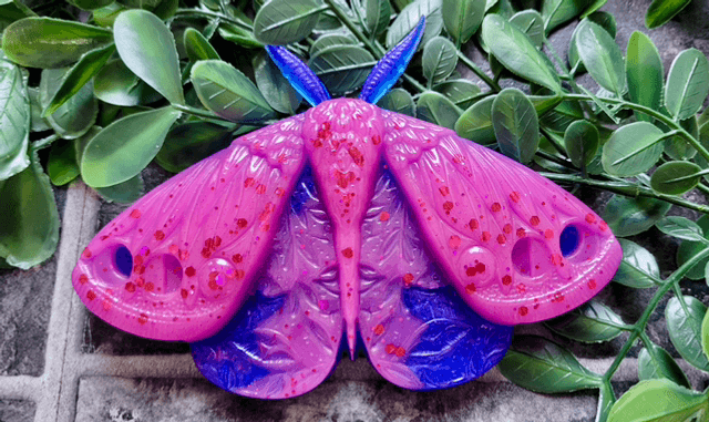 Moth Wall Hanging – Pink and Blue Glitter