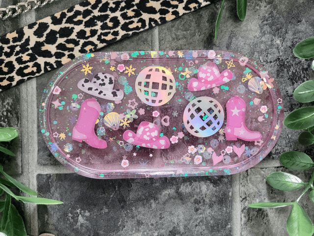 Trinket Tray - Pink Cowgirl 