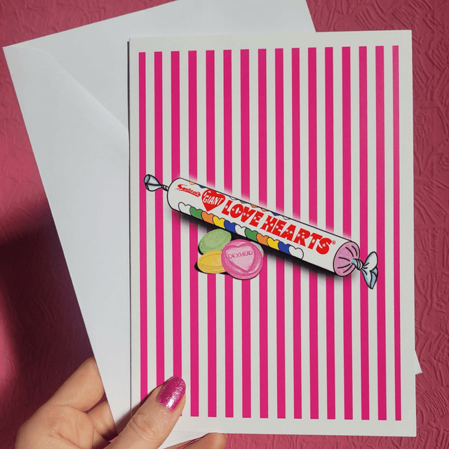Dickhead Love Hearts A5 Greetings Card