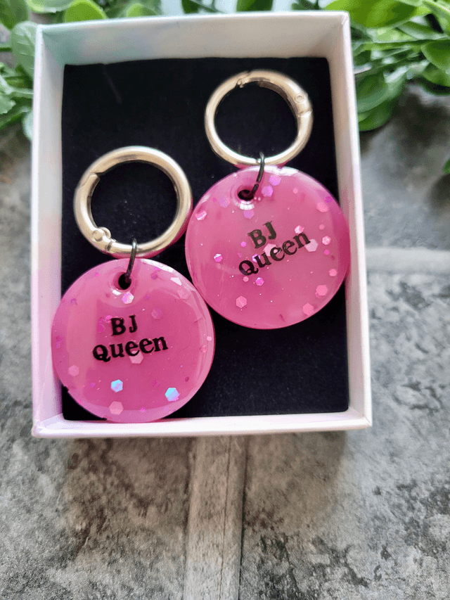 Boot Charms - BJ QUEEN Pink Glitter NSFW Boot Charms Pair