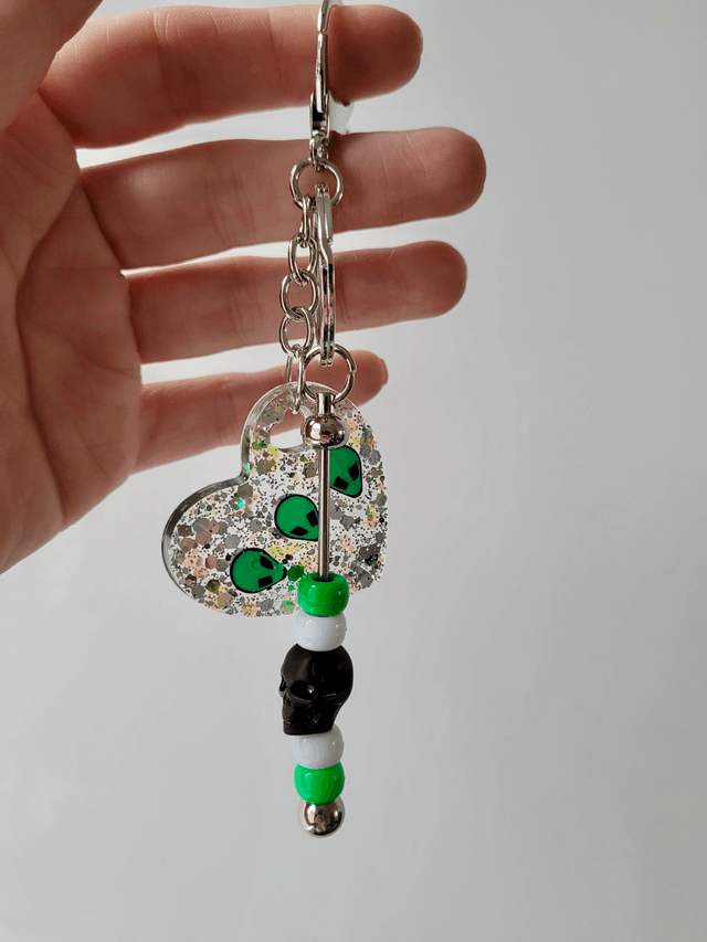 Beaded Heart Keyrings - Various Keychains