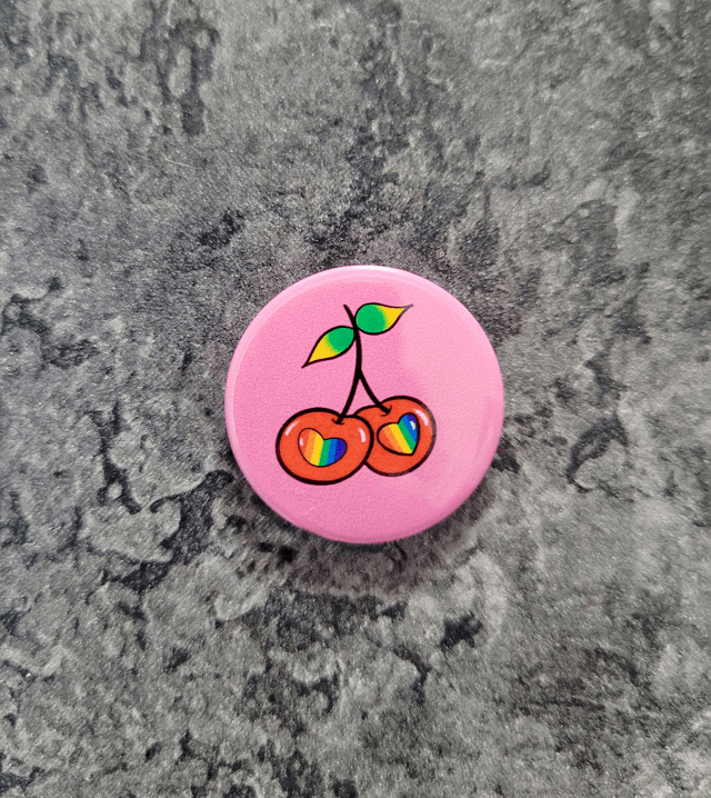 Pride Cherry Pin Badge