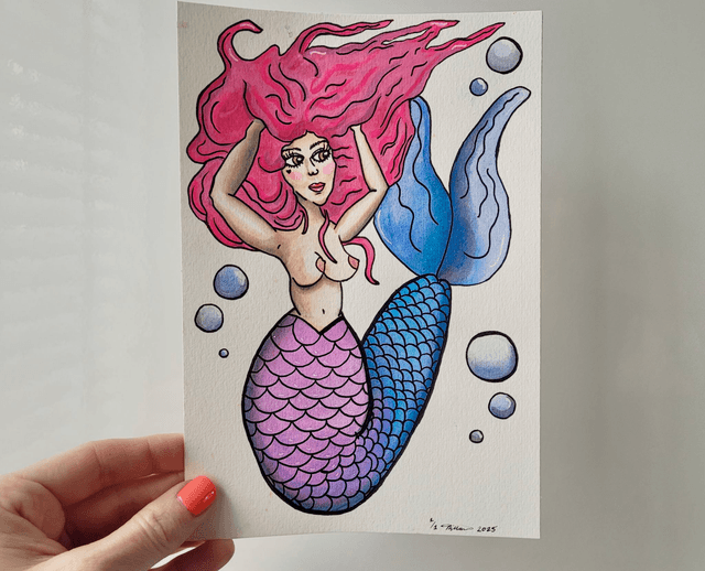 Original Watercolour Painting – A5 - Mermaid