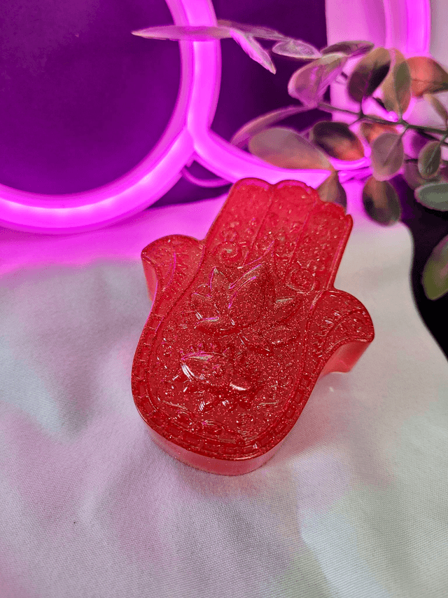 Shimmering Red Hamsa Hand Ornament