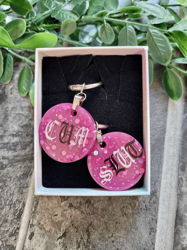 Boot Charms - CUM SLUT Pink Glitter NSFW Boot Charms Pair
