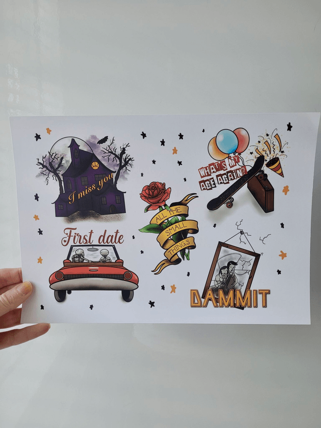 Blink 182 Tattoo Flash A4 Print