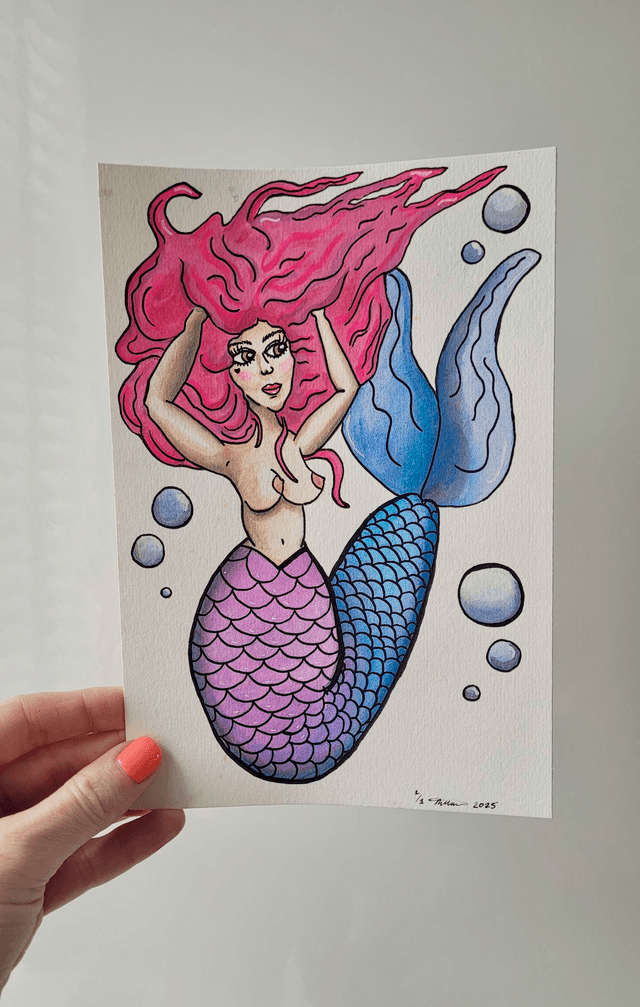Original Watercolour Painting – A5 - Mermaid