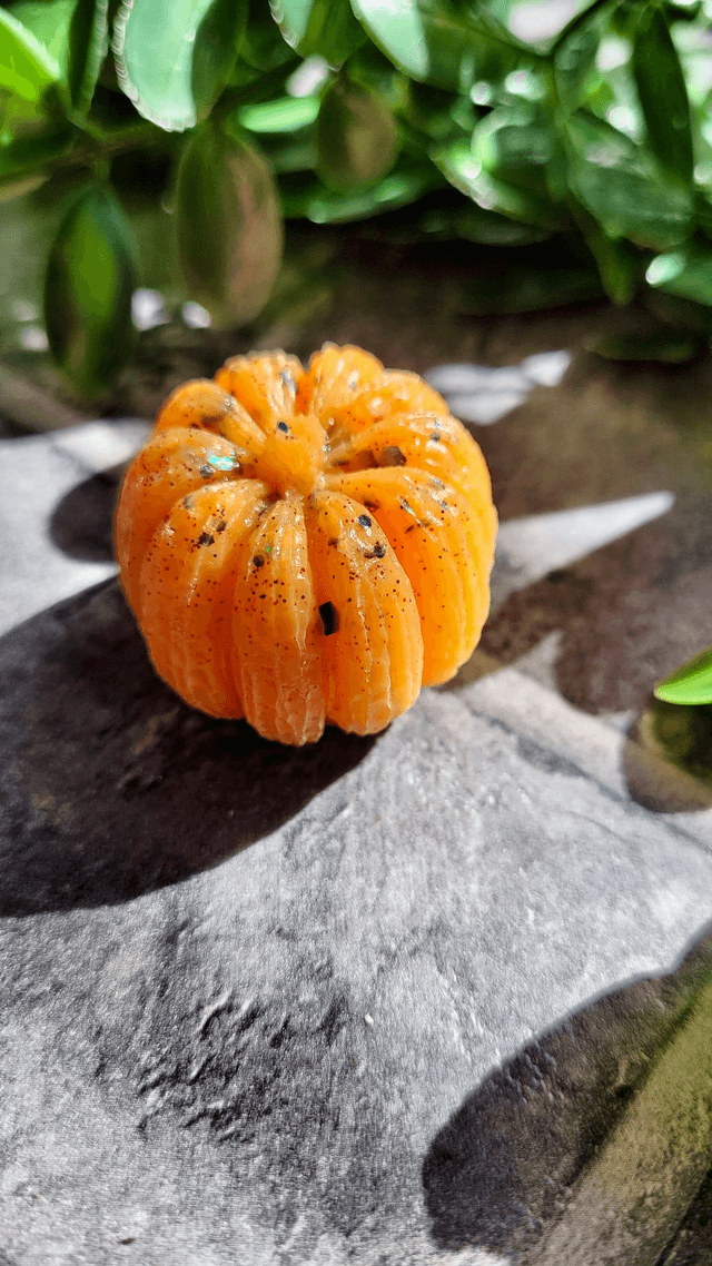 Light Orange Glitter Pumpkin - Small