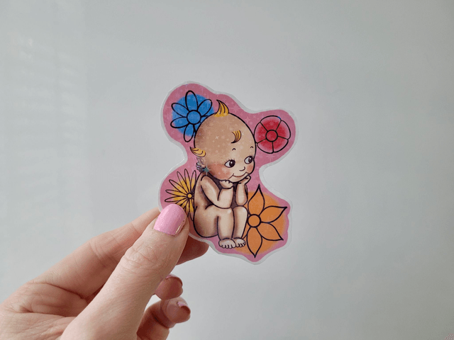 Kewpie Floral Sticker