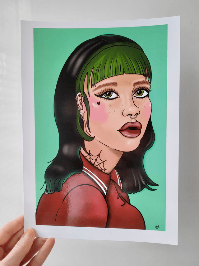 Punk Girl A4 Art Print