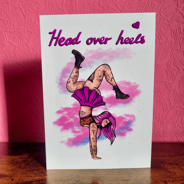 Head Over Heels A5 Greetings Card