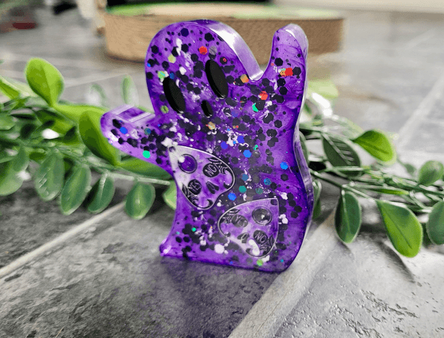 Ghost Ornament - Purple Glitter with Ouija Planchette