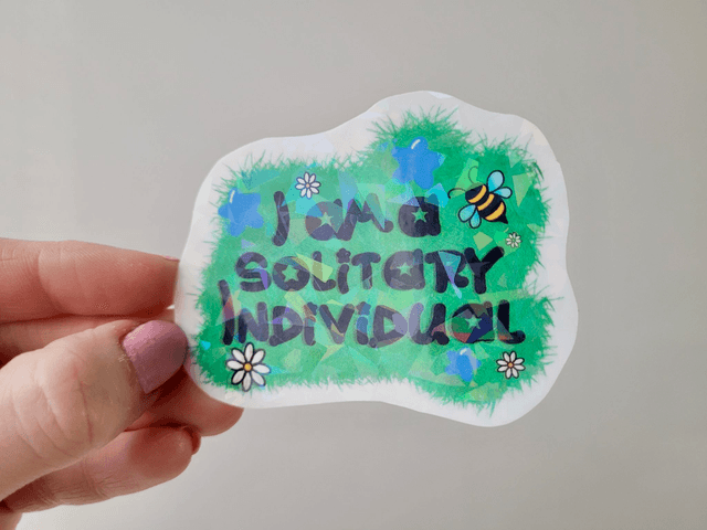 Solitary Individual Holographic Sticker
