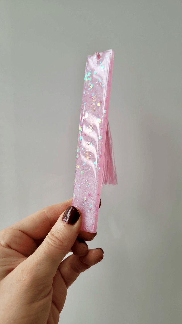 Bookmark - SLUT FOR SMUT - Pink Glitter 