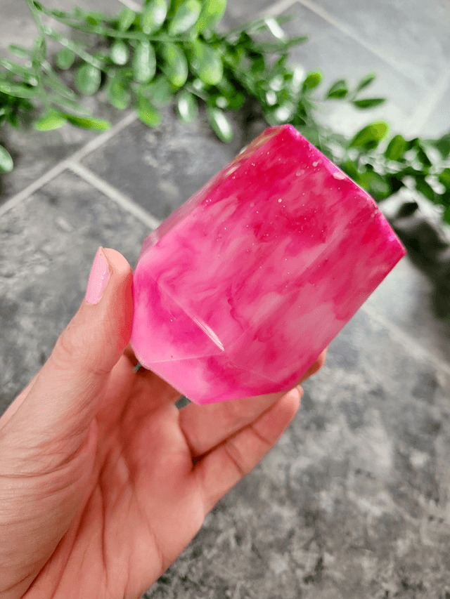 Pencil Pot – Pink & White Tie Dye Glitter Milkshake Swirl