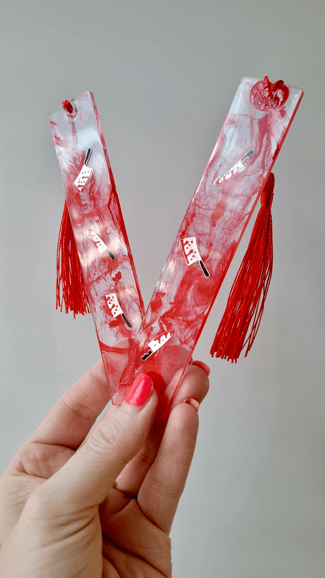 Bloody Knives Bloody Horror Bookmarks with Mini Knife Charms