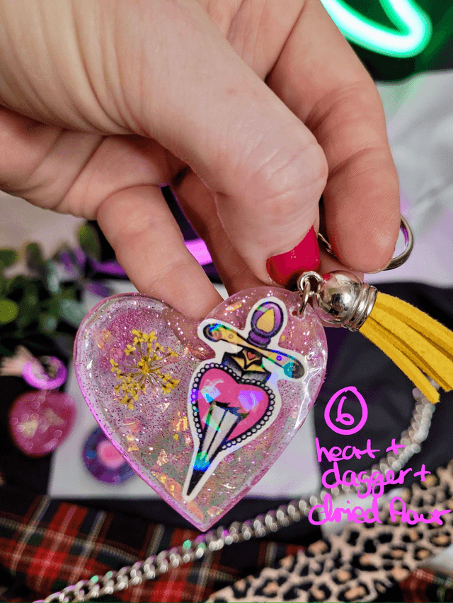 Resin & Acrylic Keyrings - Various Keychains