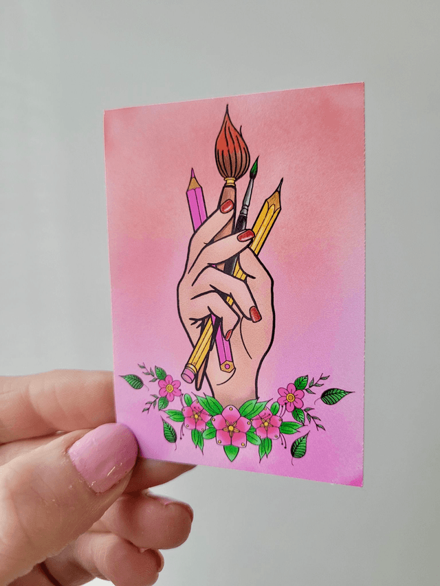 Art Hand Vinyl Sticker