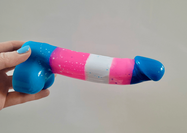 Penis Ornament -Bright Pink, Blue, White. Trans Flag - Large - 17cm