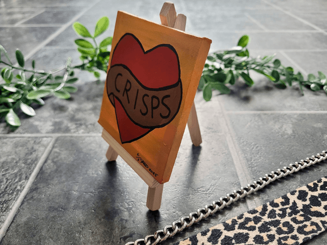 Original Mini Canvas Painting - Heart ‘CRISPS’